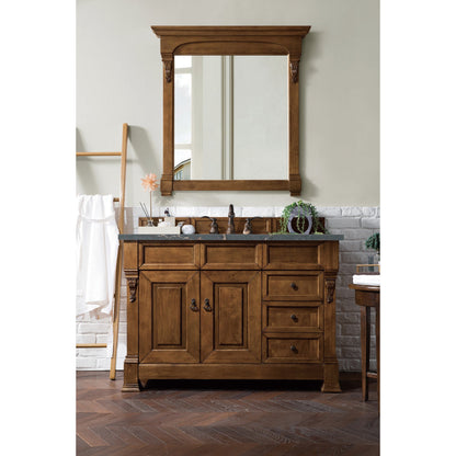 James Martin Vanities Brittany 48" Country Oak Single Vanity With 3 cm Parisien Bleu Quartz Top