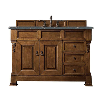 James Martin Vanities Brittany 48" Country Oak Single Vanity With 3 cm Parisien Bleu Quartz Top