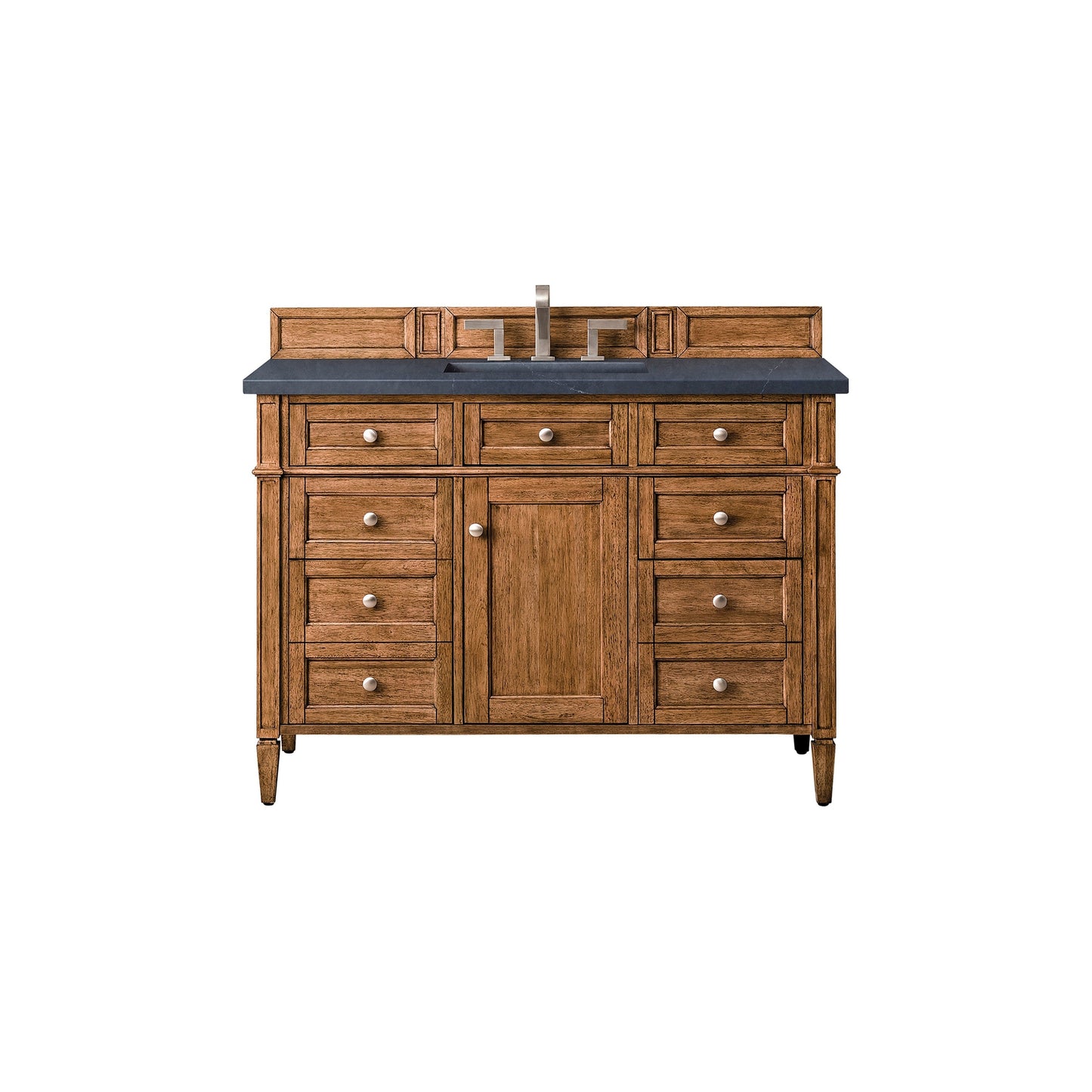 James Martin Vanities Brittany 48" Saddle Brown Single Vanity With 3cm Charcoal Soapstone Quartz Top