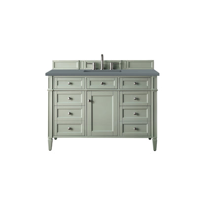 James Martin Vanities Brittany 48" Sage Green Single Vanity With 3cm Cala Blue Quartz Top