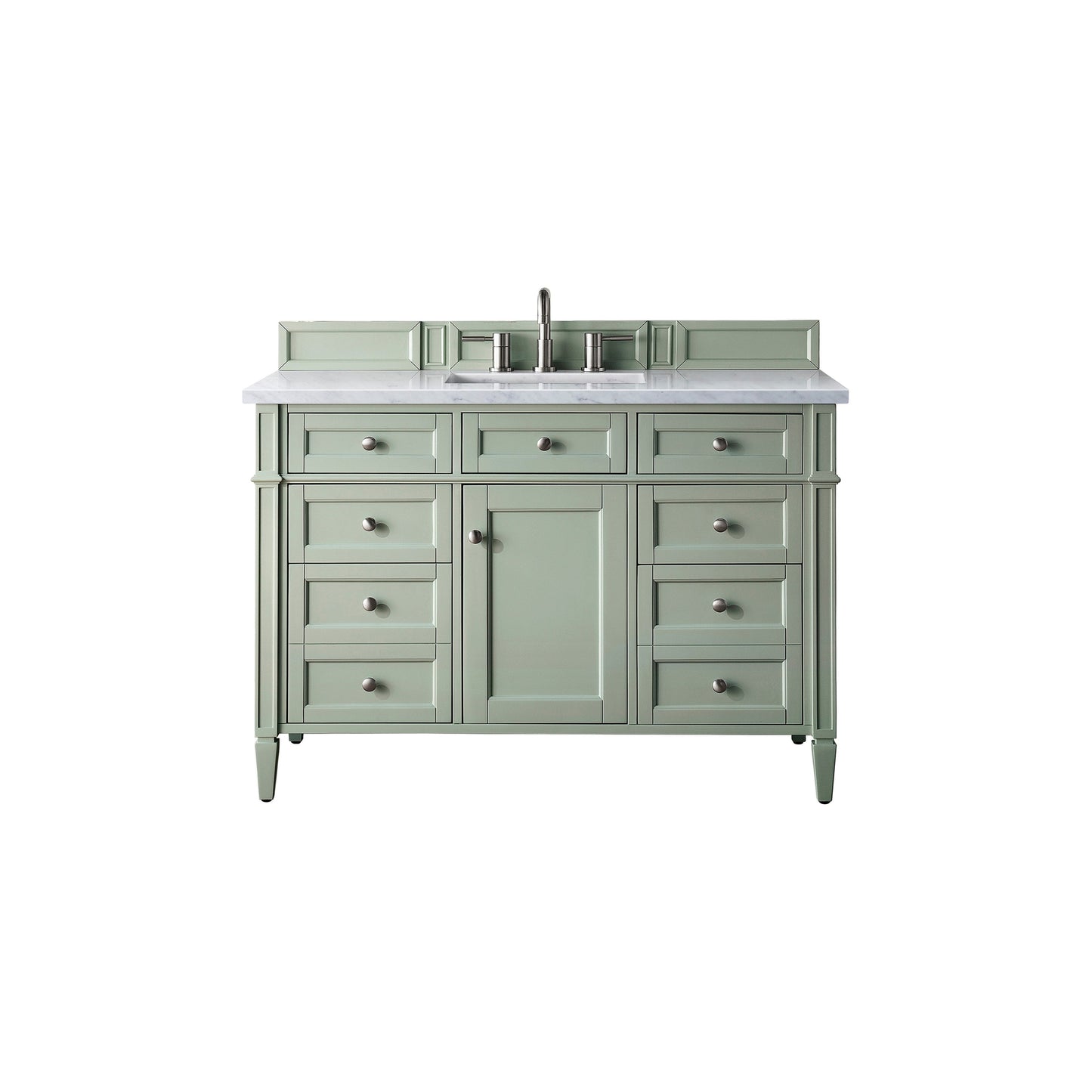 James Martin Vanities Brittany 48" Sage Green Single Vanity With 3cm Carrara Marble Top