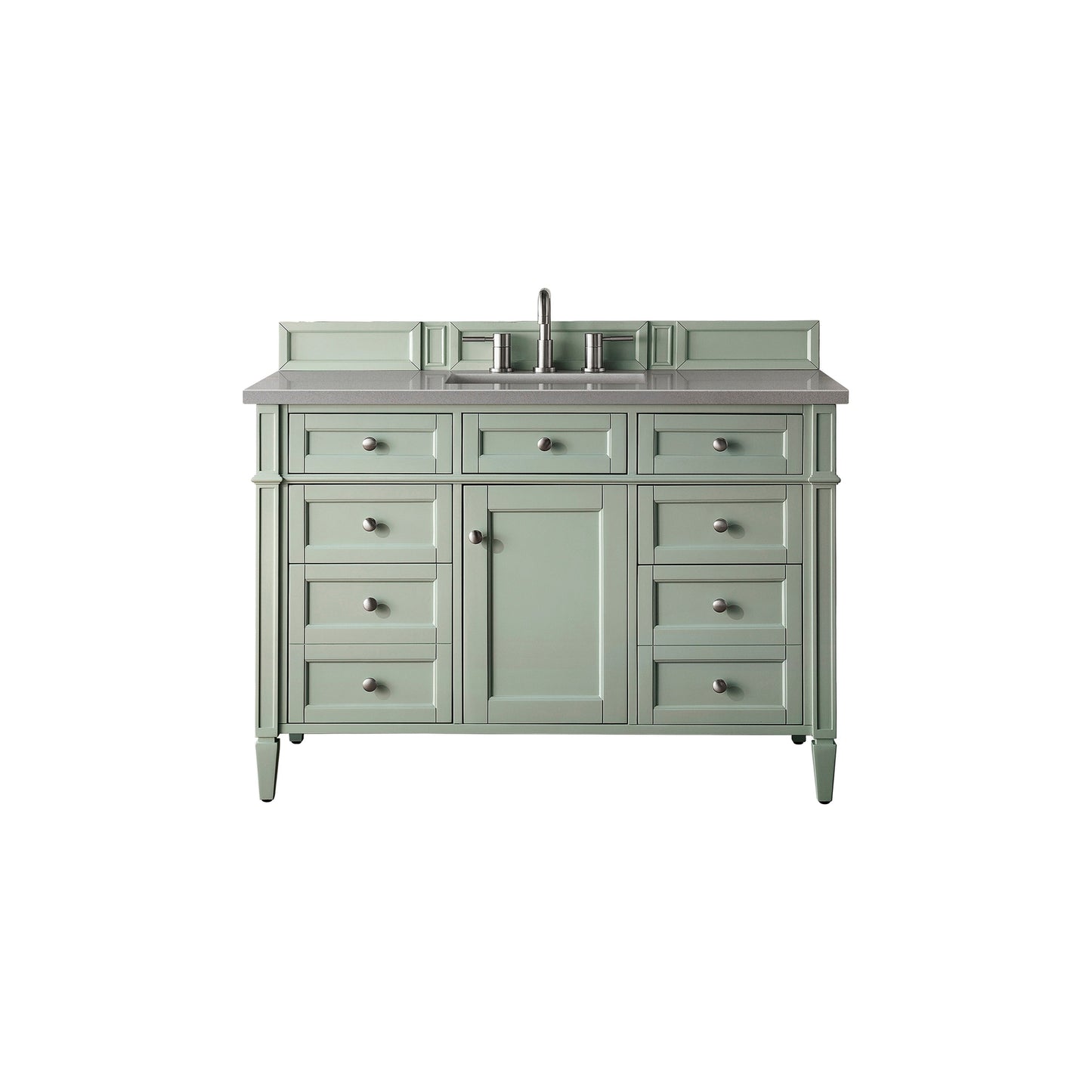 James Martin Vanities Brittany 48" Sage Green Single Vanity With 3cm Grey Expo Quartz Top