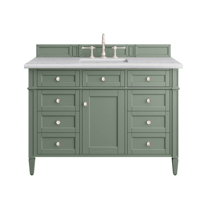 James Martin Vanities Brittany 48" Smokey Celadon Single Vanity With 3cm Arctic Fall Top