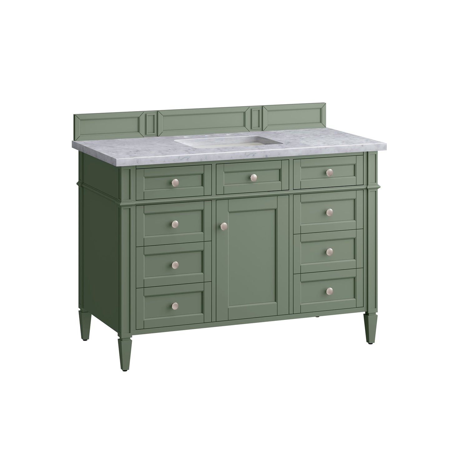 James Martin Vanities Brittany 48" Smokey Celadon Single Vanity With 3cm Carrara Marble Top