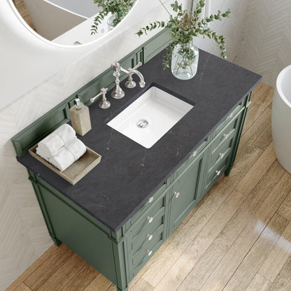 James Martin Vanities Brittany 48" Smokey Celadon Single Vanity With 3cm Charcoal Soapstone Top