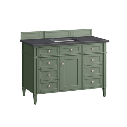 James Martin Vanities Brittany 48" Smokey Celadon Single Vanity With 3cm Charcoal Soapstone Top