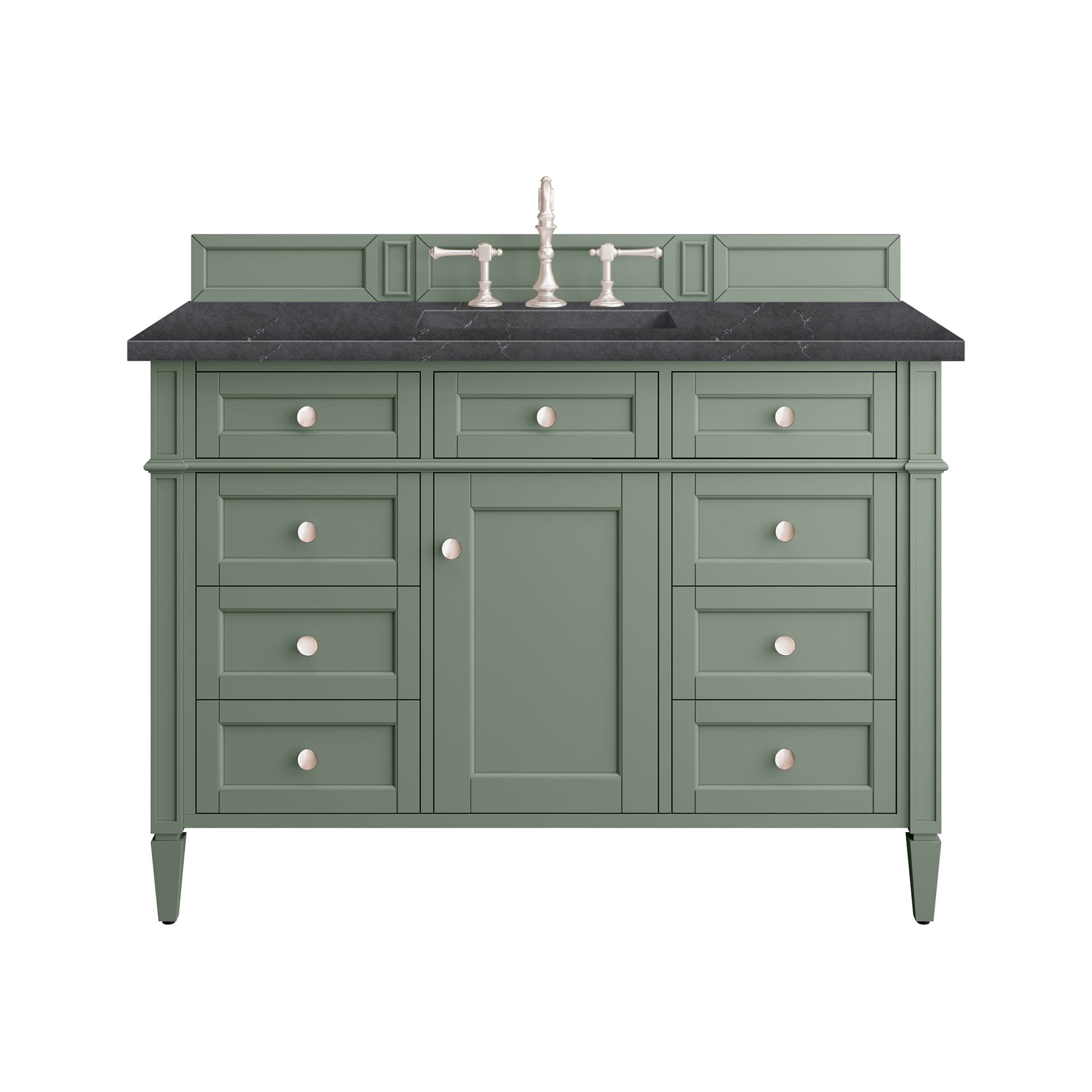 James Martin Vanities Brittany 48" Smokey Celadon Single Vanity With 3cm Charcoal Soapstone Top