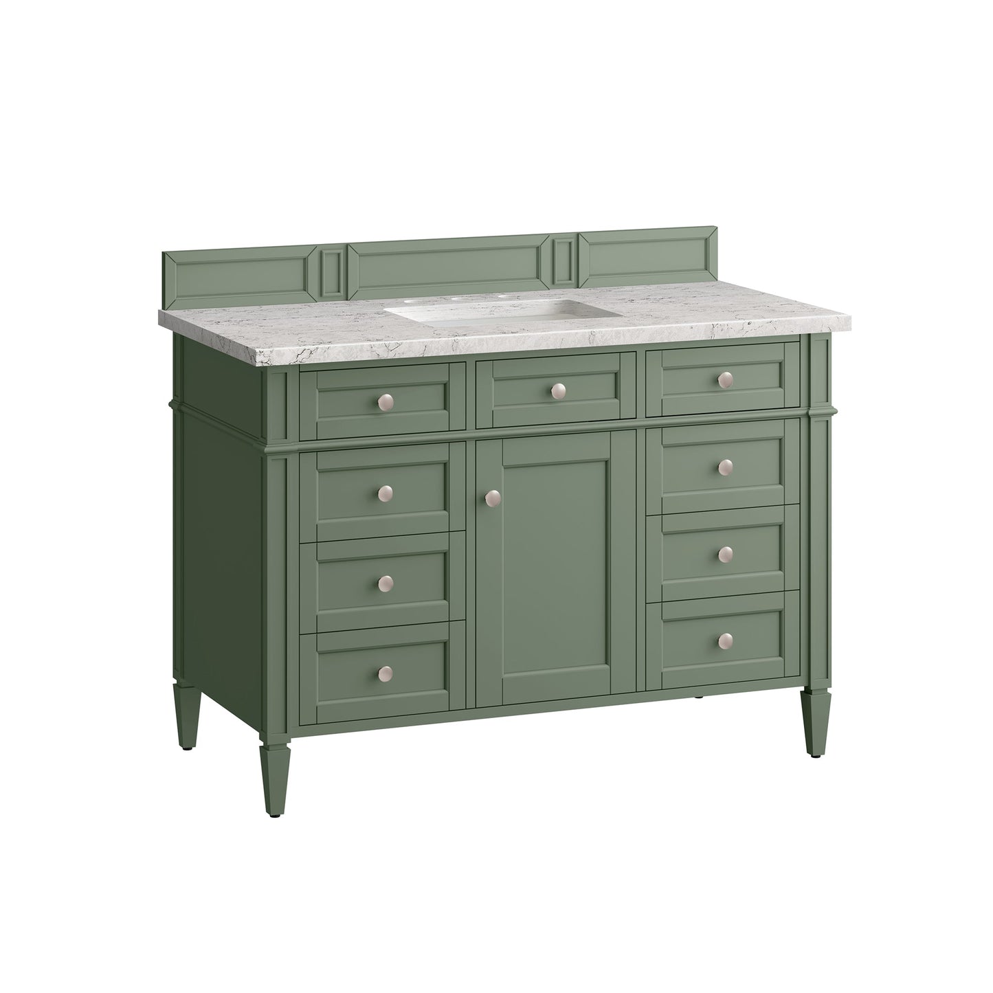 James Martin Vanities Brittany 48" Smokey Celadon Single Vanity With 3cm Eternal Jasmine Pearl Top