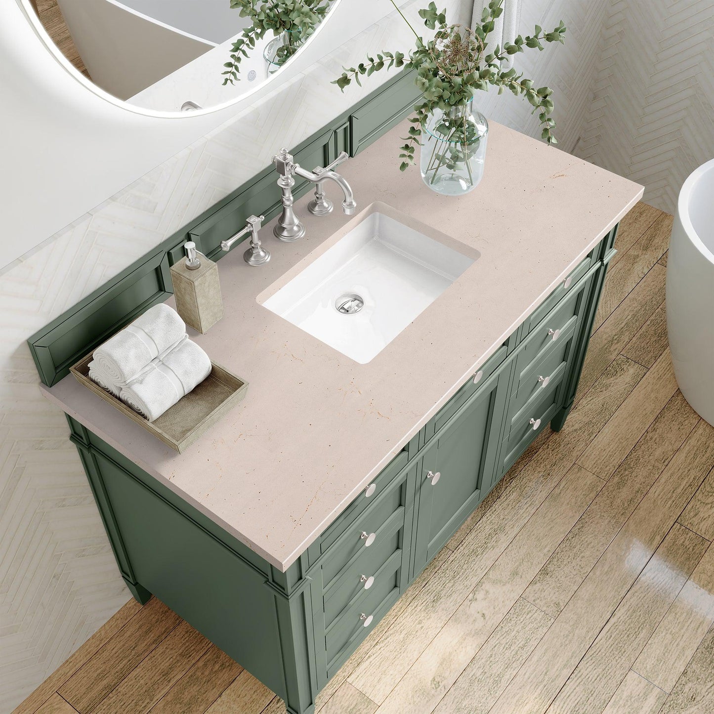 James Martin Vanities Brittany 48" Smokey Celadon Single Vanity With 3cm Eternal Marfil Top