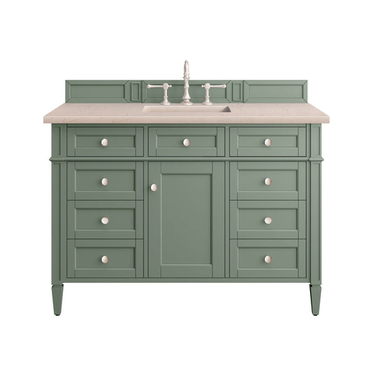 James Martin Vanities Brittany 48" Smokey Celadon Single Vanity With 3cm Eternal Marfil Top