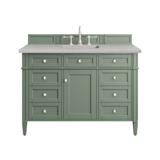 James Martin Vanities Brittany 48" Smokey Celadon Single Vanity With 3cm Eternal Serena Top