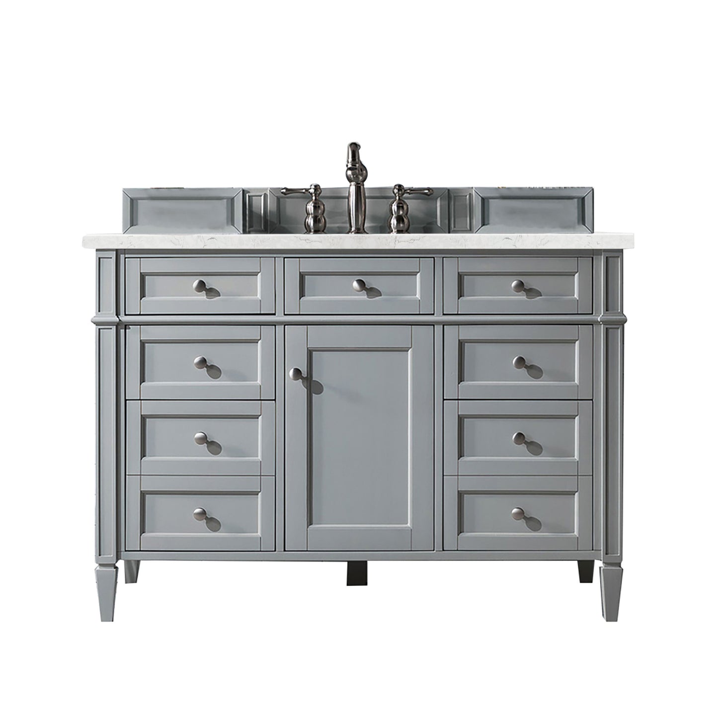 James Martin Vanities Brittany 48" Urban Gray Single Vanity With 3 cm Eternal Jasmine Pearl Silestone Top and FreePower Wireless Charger