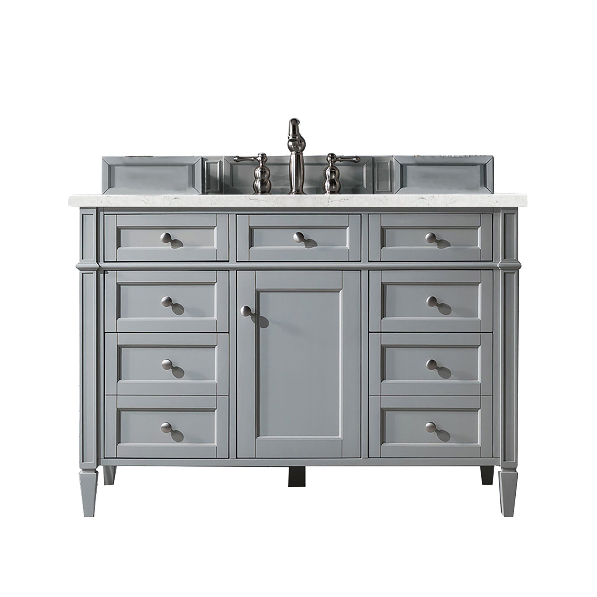 James Martin Vanities Brittany 48" Urban Gray Single Vanity With 3 cm Eternal Jasmine Pearl Silestone Top and FreePower Wireless Charger