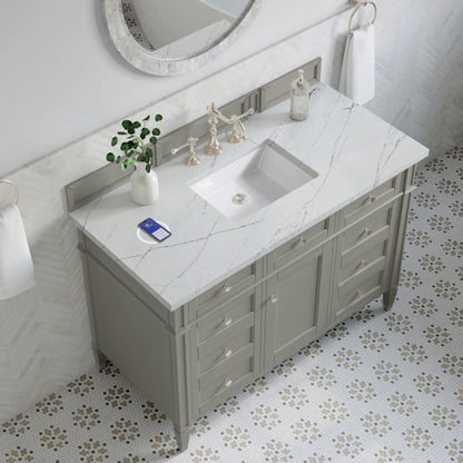 James Martin Vanities Brittany 48" Urban Gray Single Vanity With 3 cm Ethereal Noctis Silestone Top and FreePower Wireless Charger