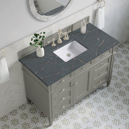 James Martin Vanities Brittany 48" Urban Gray Single Vanity With 3 cm Parisien Bleu Quartz Top