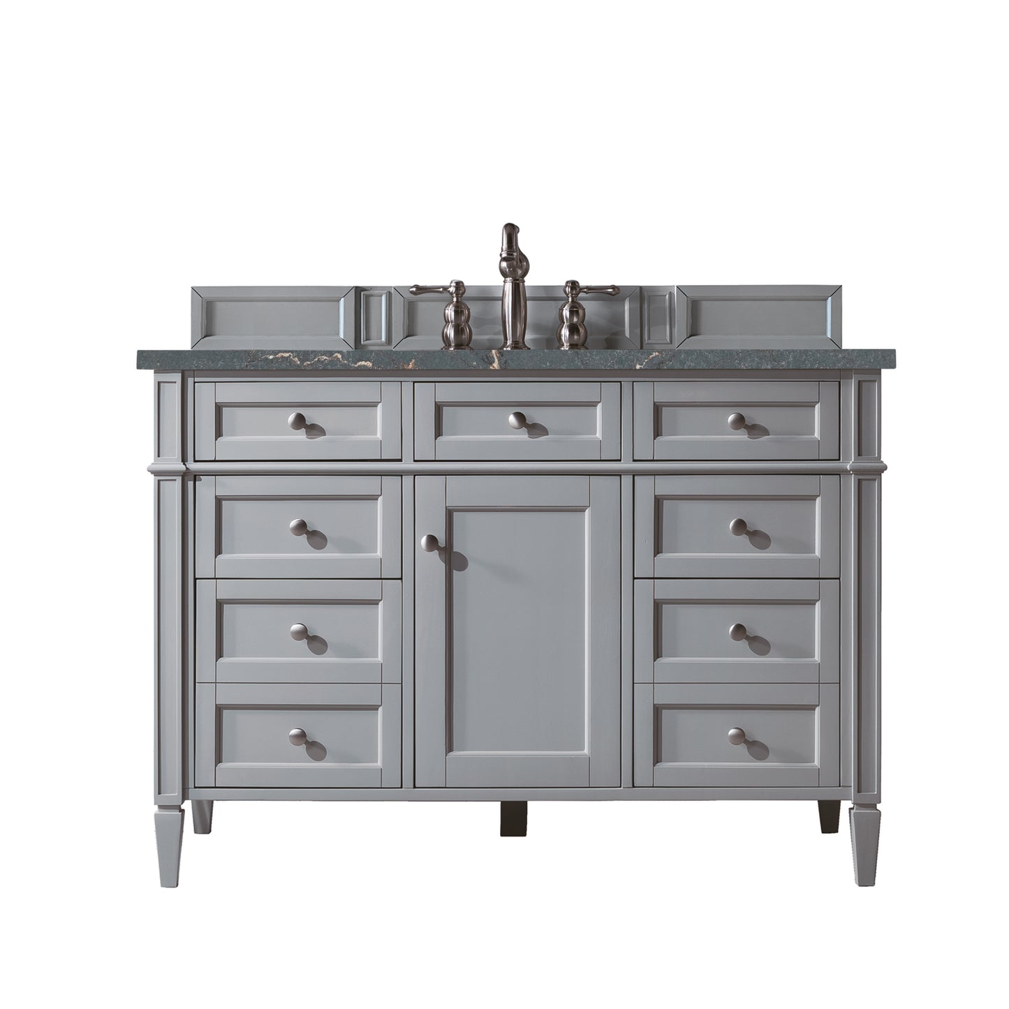James Martin Vanities Brittany 48" Urban Gray Single Vanity With 3 cm Parisien Bleu Silestone Top and FreePower Wireless Charger