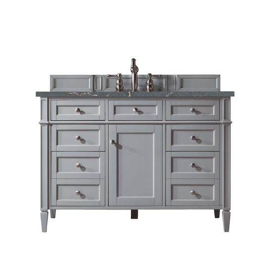 James Martin Vanities Brittany 48" Urban Gray Single Vanity With 3 cm Parisien Bleu Silestone Top and FreePower Wireless Charger