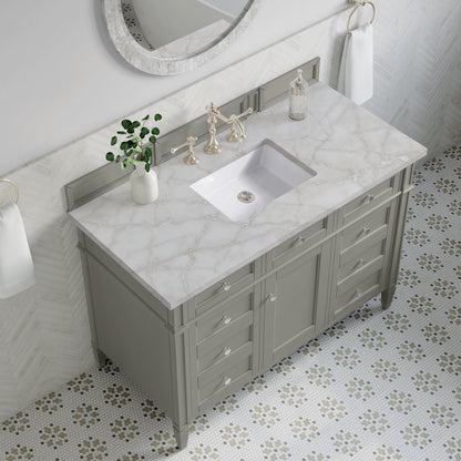 James Martin Vanities Brittany 48" Urban Gray Single Vanity With 3 cm Victorian Silver Quartz Top