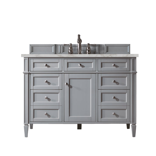 James Martin Vanities Brittany 48" Urban Gray Single Vanity With 3 cm Victorian Silver Silestone Top and FreePower Wireless Charger