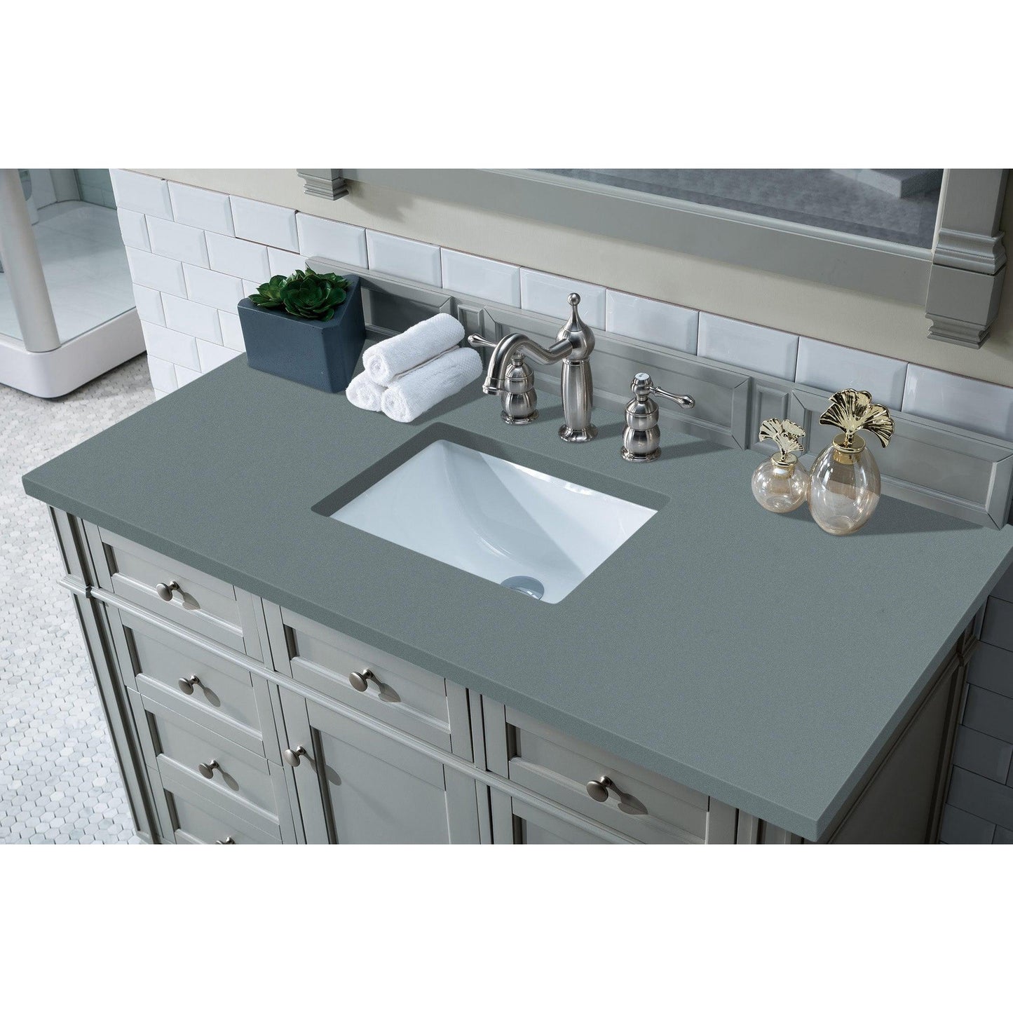 James Martin Vanities Brittany 48" Urban Gray Single Vanity With 3cm Cala Blue Quartz Top