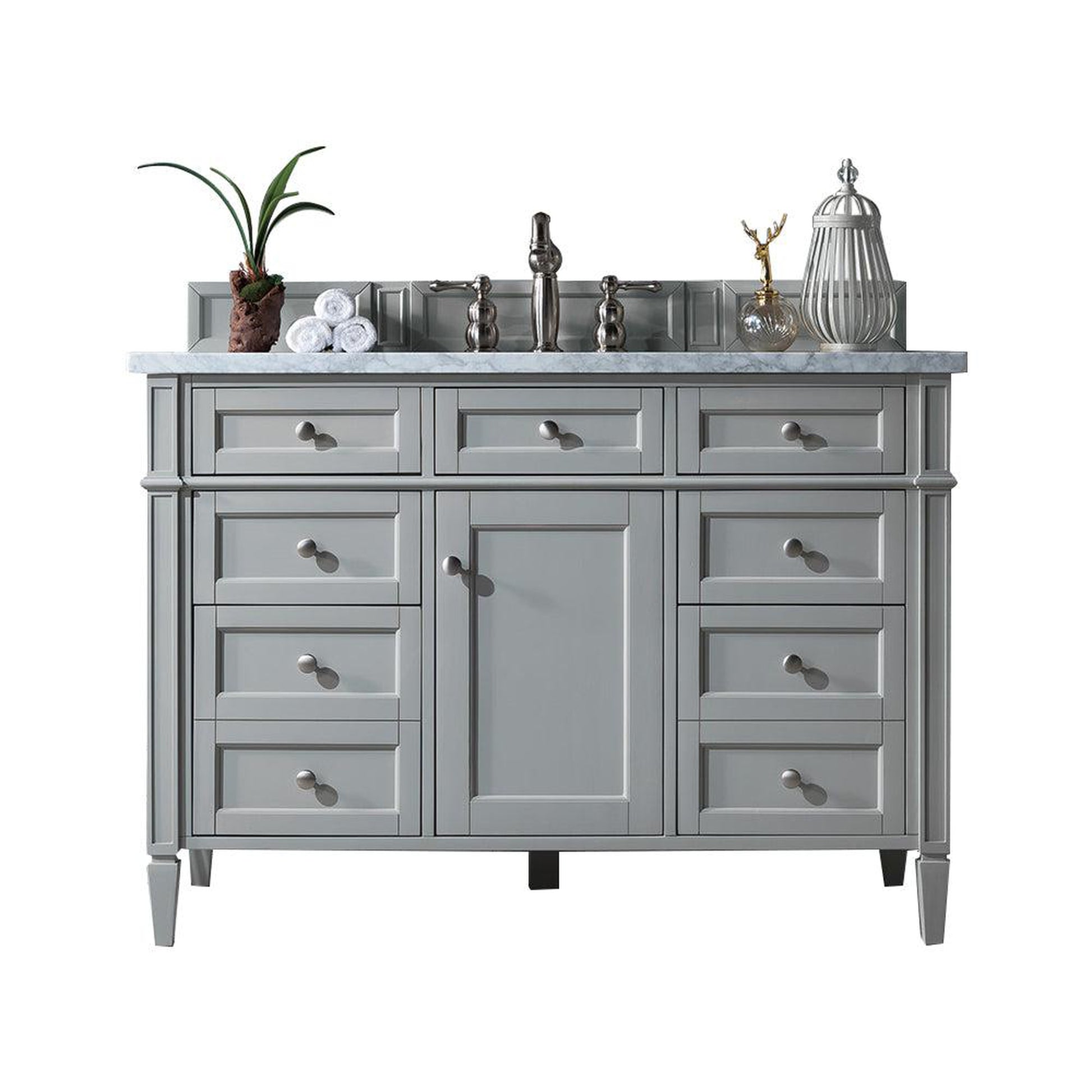 James Martin Vanities Brittany 48" Urban Gray Single Vanity With 3cm Carrara Marble Top