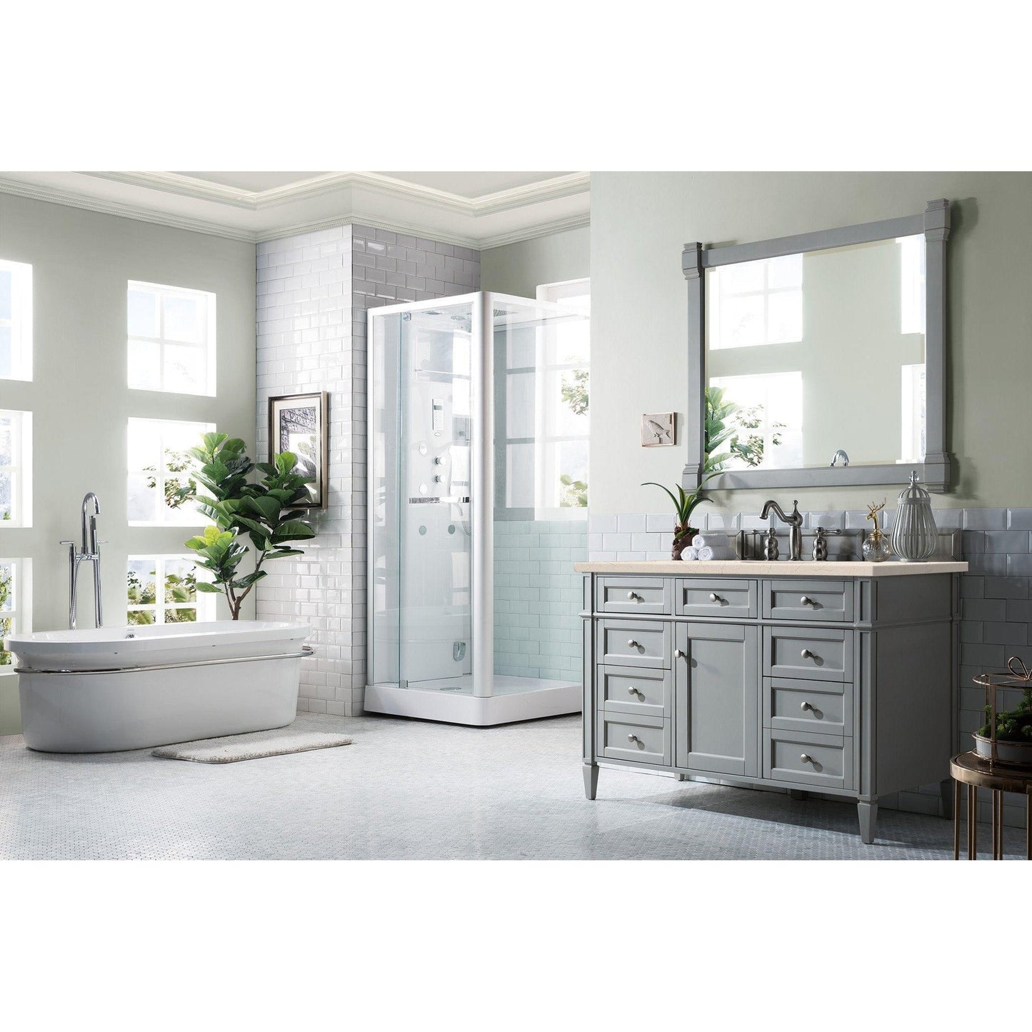 James Martin Vanities Brittany 48" Urban Gray Single Vanity With 3cm Eternal Marfil Quartz Top