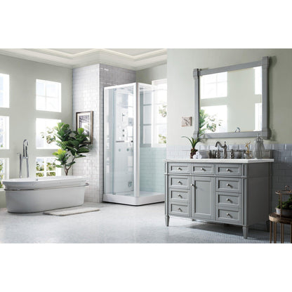 James Martin Vanities Brittany 48" Urban Gray Single Vanity With 3cm Ethereal Noctis Quartz Top