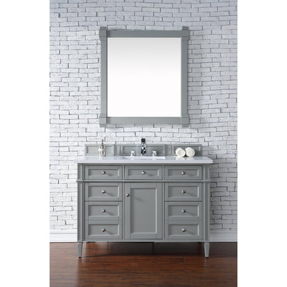 James Martin Vanities Brittany 48" Urban Gray Single Vanity With 3cm White Zeus Quartz Top