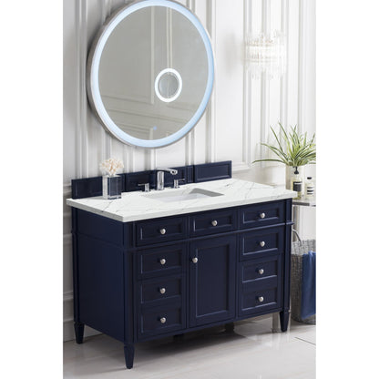 James Martin Vanities Brittany 48" Victory Blue Single Vanity With 3 cm Ethereal Noctis Silestone Top and FreePower Wireless Charger