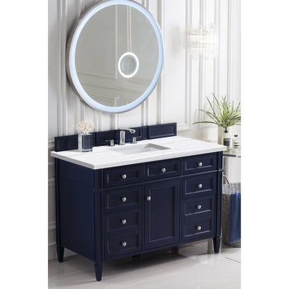James Martin Vanities Brittany 48" Victory Blue Single Vanity With 3cm Arctic Fall Solid Surface Top