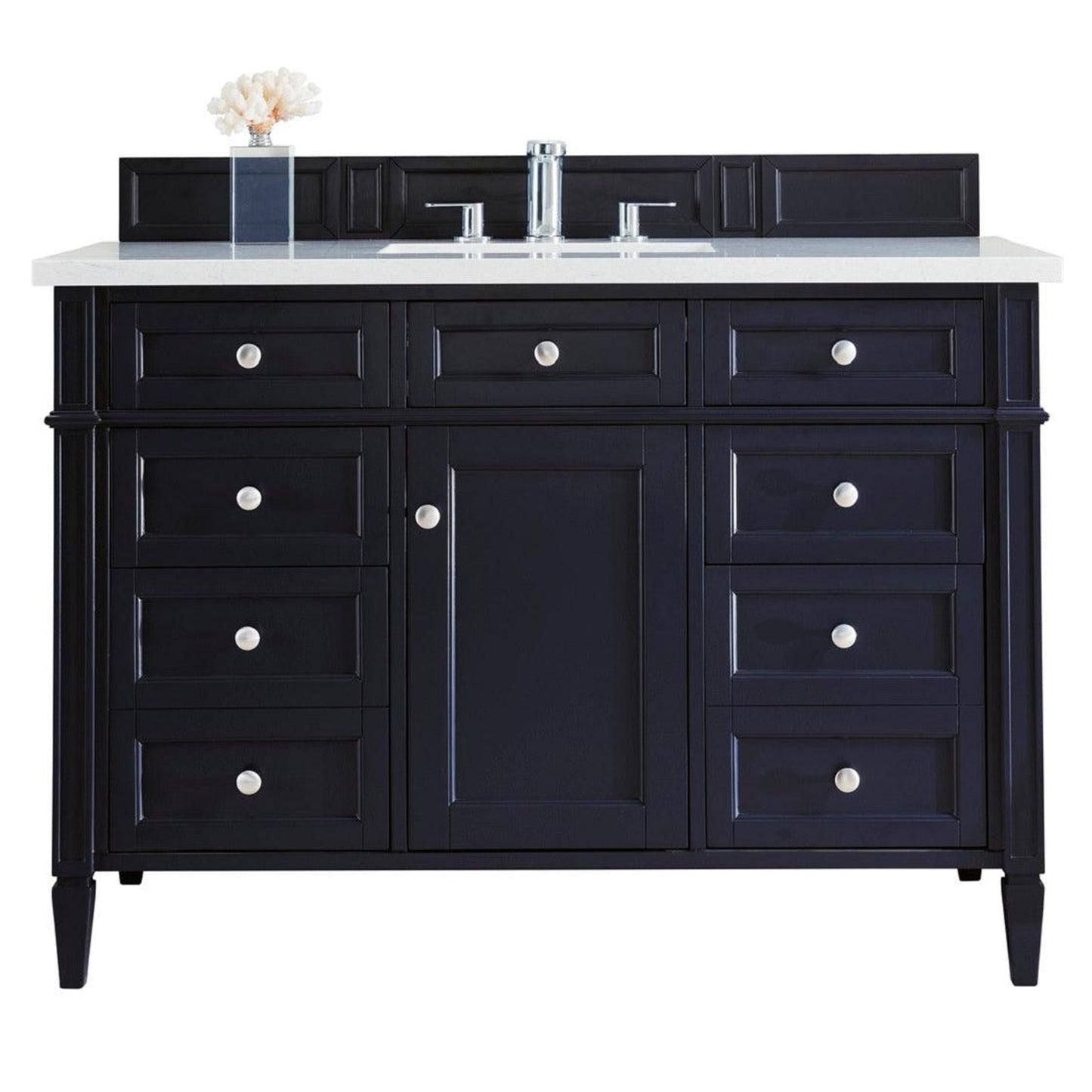 James Martin Vanities Brittany 48" Victory Blue Single Vanity With 3cm Arctic Fall Solid Surface Top