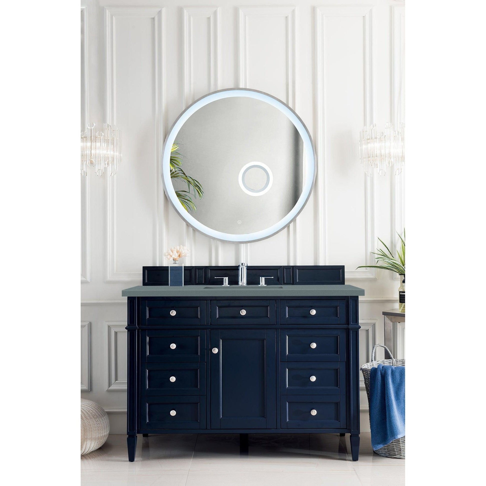 James Martin Vanities Brittany 48" Victory Blue Single Vanity With 3cm Cala Blue Quartz Top