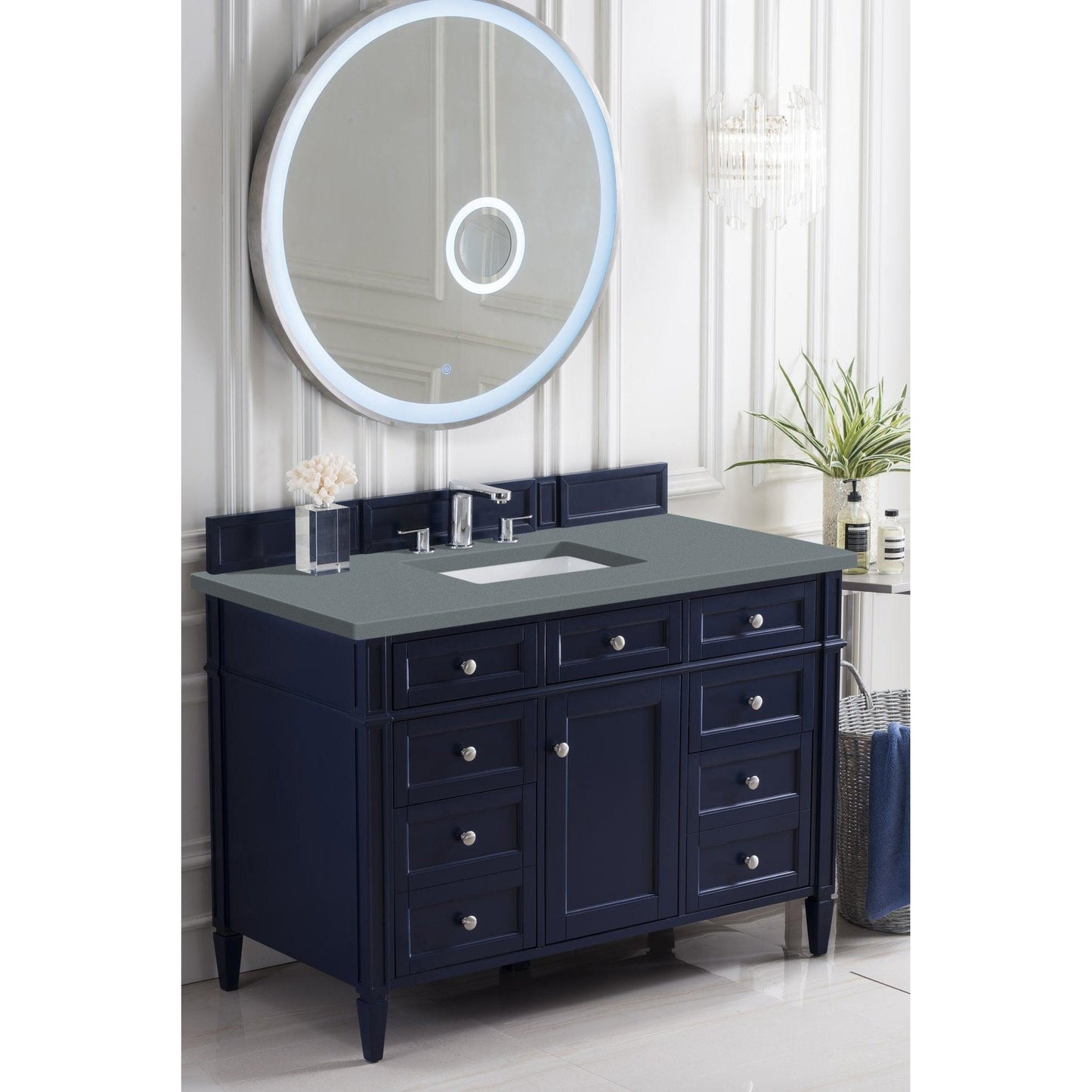 James Martin Vanities Brittany 48" Victory Blue Single Vanity With 3cm Cala Blue Quartz Top