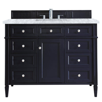 James Martin Vanities Brittany 48" Victory Blue Single Vanity With 3cm Carrara Marble Top