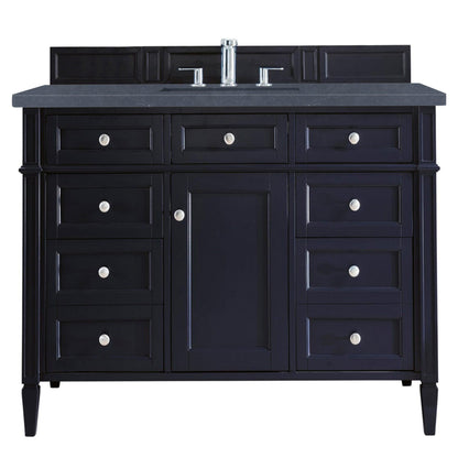 James Martin Vanities Brittany 48" Victory Blue Single Vanity With 3cm Charcoal Soapstone Quartz Top