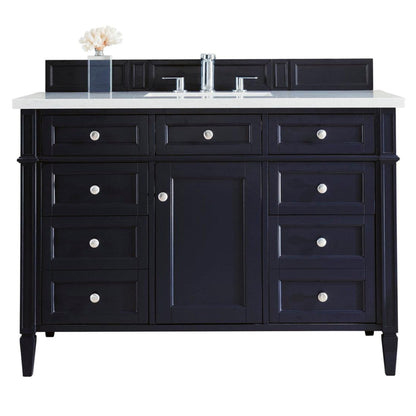 James Martin Vanities Brittany 48" Victory Blue Single Vanity With 3cm Eternal Jasmine Pearl Quartz Top