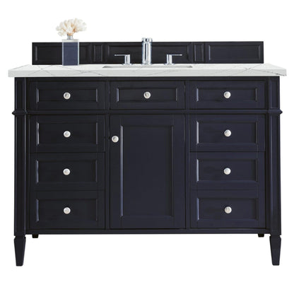 James Martin Vanities Brittany 48" Victory Blue Single Vanity With 3cm Ethereal Noctis Quartz Top