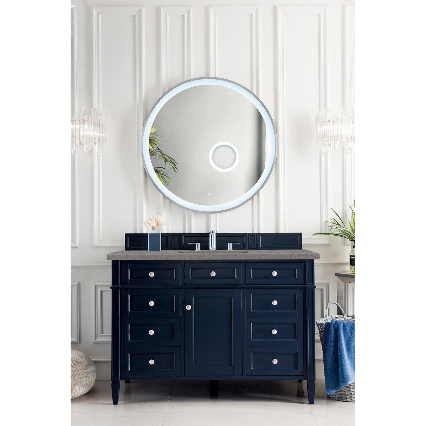 James Martin Vanities Brittany 48" Victory Blue Single Vanity With 3cm Grey Expo Quartz Top