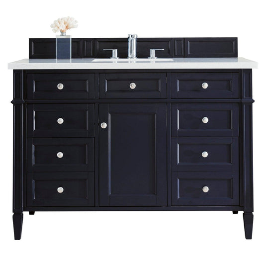 James Martin Vanities Brittany 48" Victory Blue Single Vanity With 3cm White Zeus Quartz Top