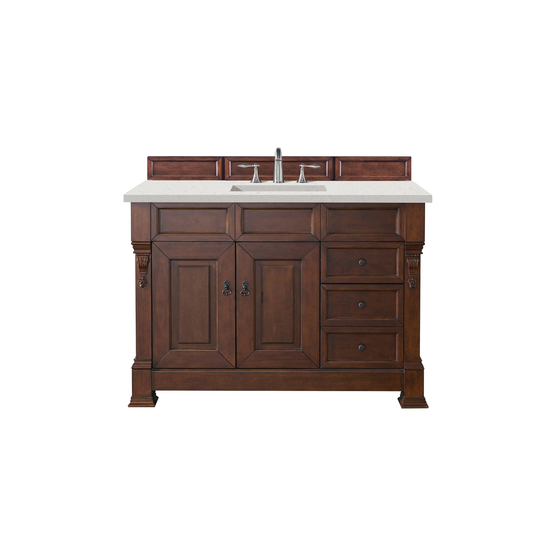 James Martin Vanities Brittany 48" Warm Cherry Single Vanity With 3 cm Lime Delight Quartz Top