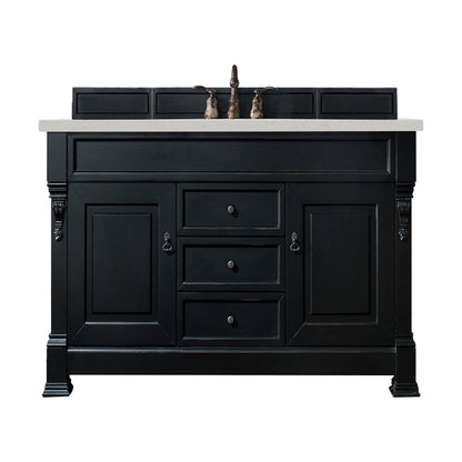 James Martin Vanities Brittany 60" Antique Black Single Vanity With 3 cm Lime Delight Quartz Top