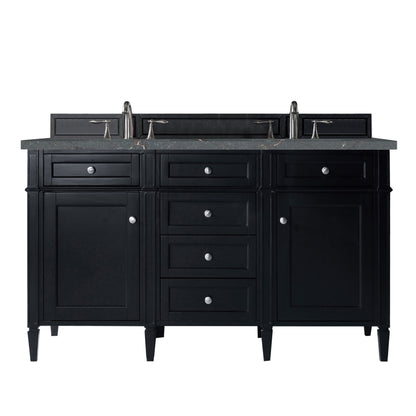 James Martin Vanities Brittany 60" Black Onyx Double Vanity With 3 cm Parisien Bleu Quartz Top