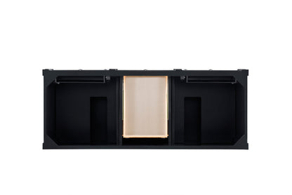 James Martin Vanities Brittany 60" Black Onyx Double Vanity With 3 cm Victorian Silver Silestone Top and FreePower Wireless Charger