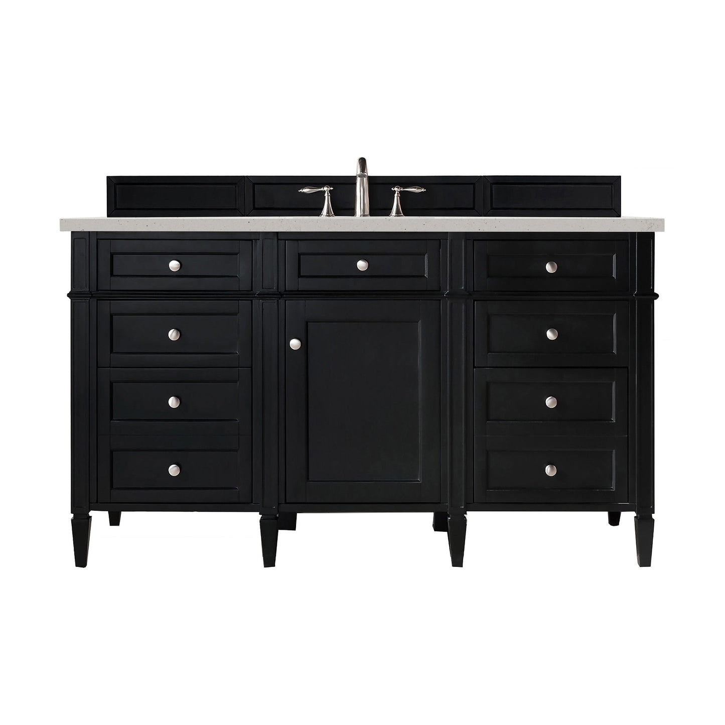 James Martin Vanities Brittany 60" Black Onyx Single Vanity With 3 cm Lime Delight Quartz Top