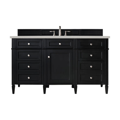 James Martin Vanities Brittany 60" Black Onyx Single Vanity With 3 cm Lime Delight Quartz Top