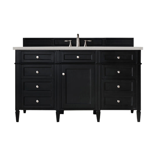 James Martin Vanities Brittany 60" Black Onyx Single Vanity With 3 cm Lime Delight Quartz Top