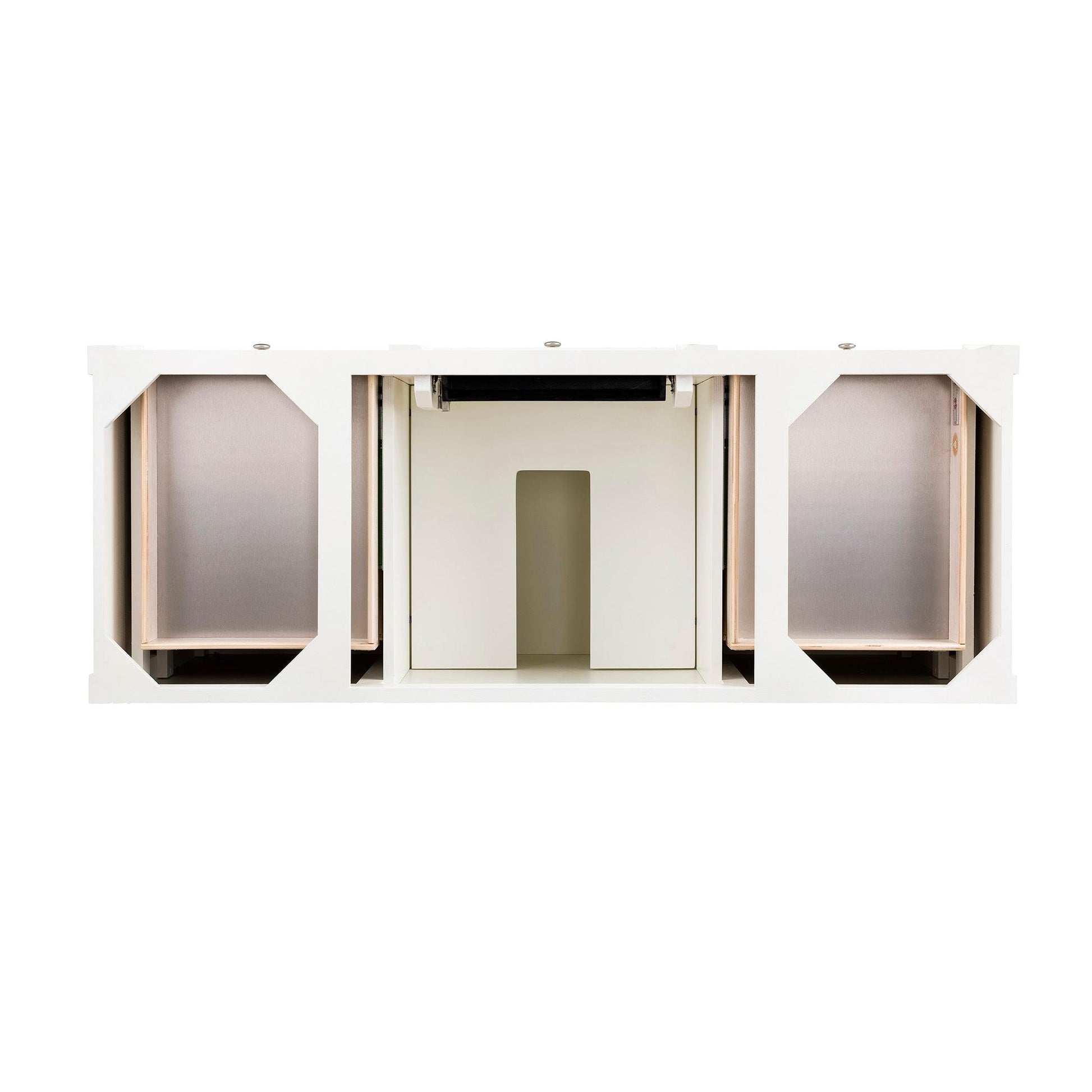 James Martin Vanities Brittany 60" Bright White Single Vanity With 3 cm Ethereal Noctis Silestone Top and FreePower Wireless Charger