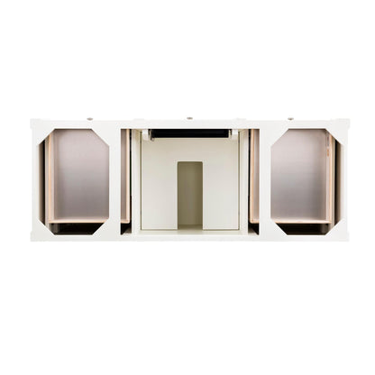 James Martin Vanities Brittany 60" Bright White Single Vanity With 3 cm Ethereal Noctis Silestone Top and FreePower Wireless Charger