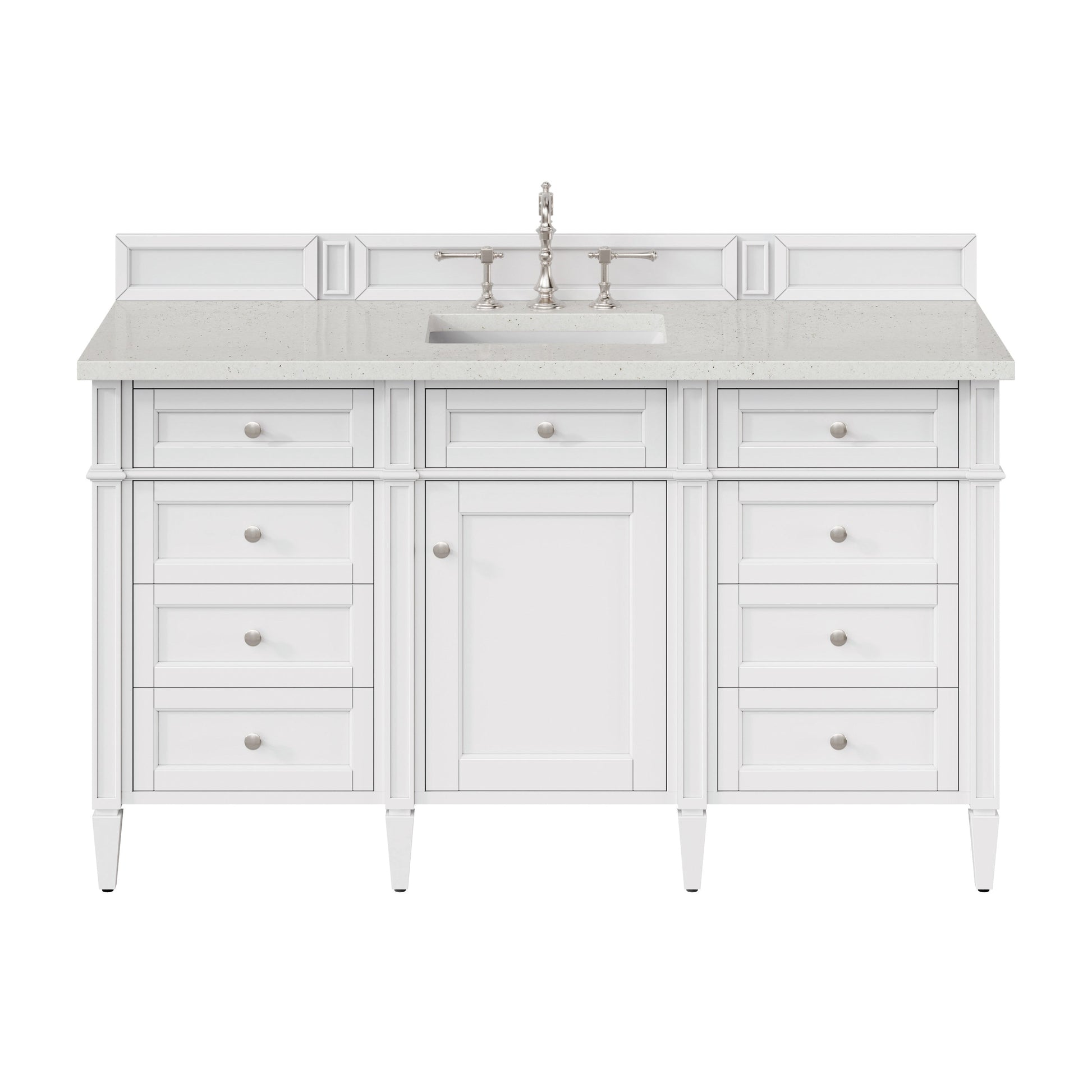 James Martin Vanities Brittany 60" Bright White Single Vanity With 3 cm Lime Delight Quartz Top