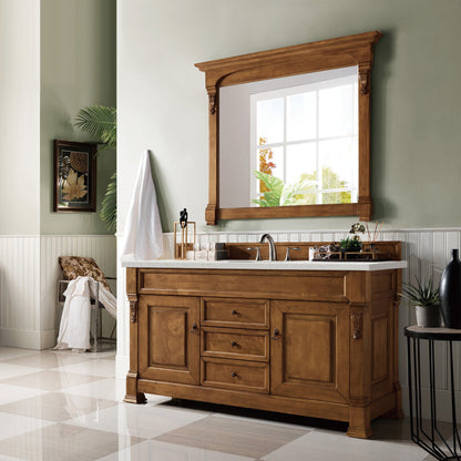 James Martin Vanities Brittany 60" Country Oak Single Vanity With 3 cm Lime Delight Quartz Top